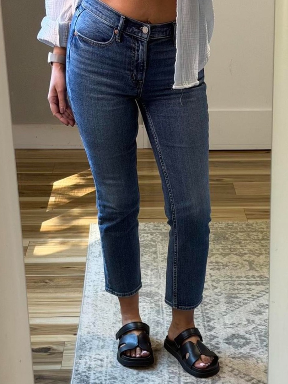 GAP Vintage Slim Mid Rise Straight Jeans - Blue Wash